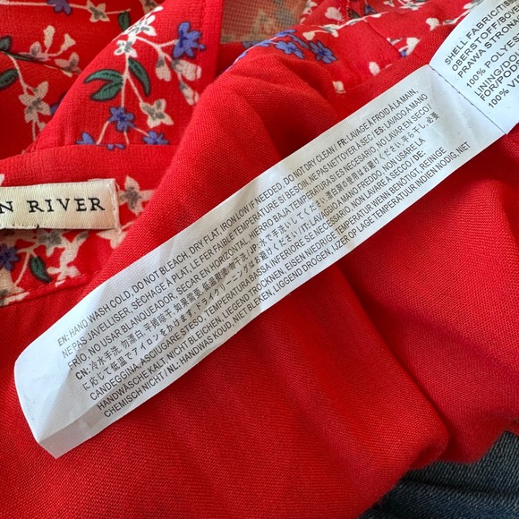 Anthropologie Moon River Red Floral Print Jumpsuit Open Back Wide Leg Size M - Picture 13 of 15